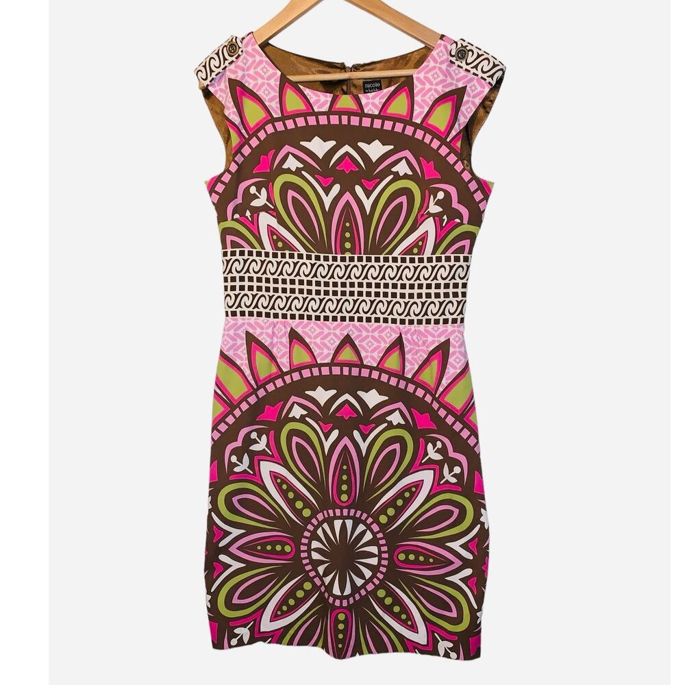 Nicole Miller Abstract Sheath Dress sz 8